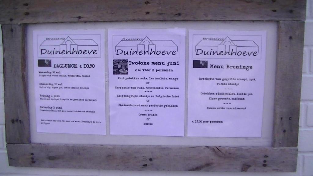 Certifikát, hodnocení, plakát nebo jiný dokument vystavený v ubytování maison de dunes