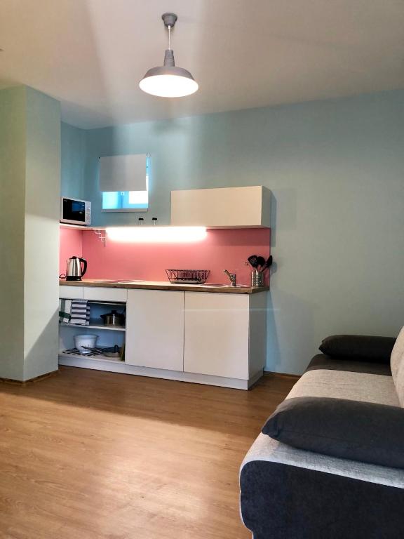 Kuchyň nebo kuchyňský kout v ubytování White Crow House