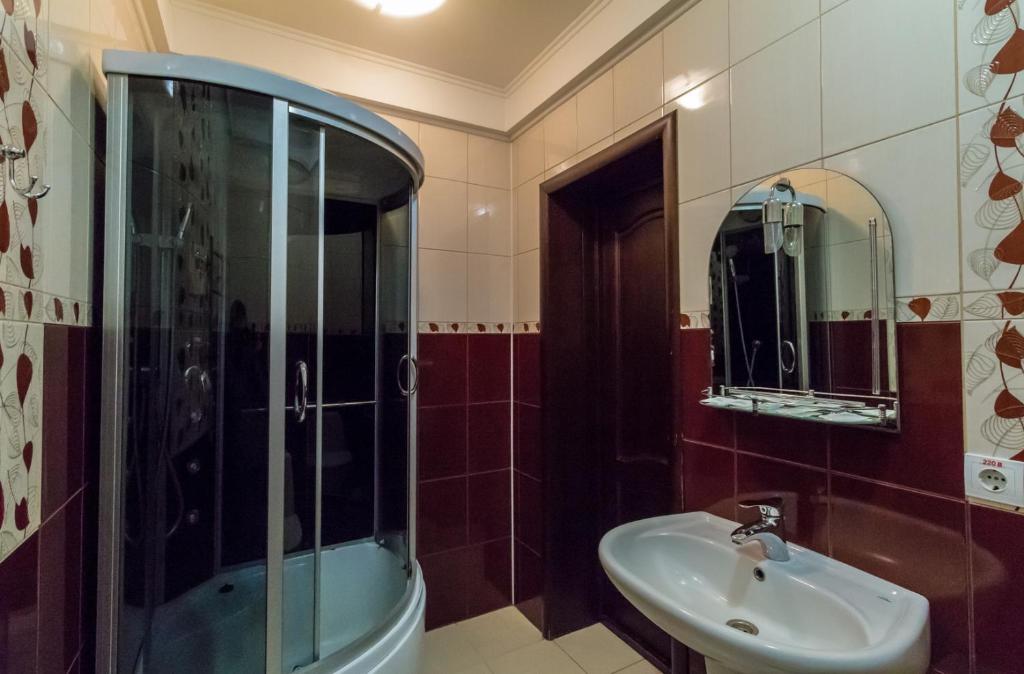 Koupelna v ubytování Hotel Т2