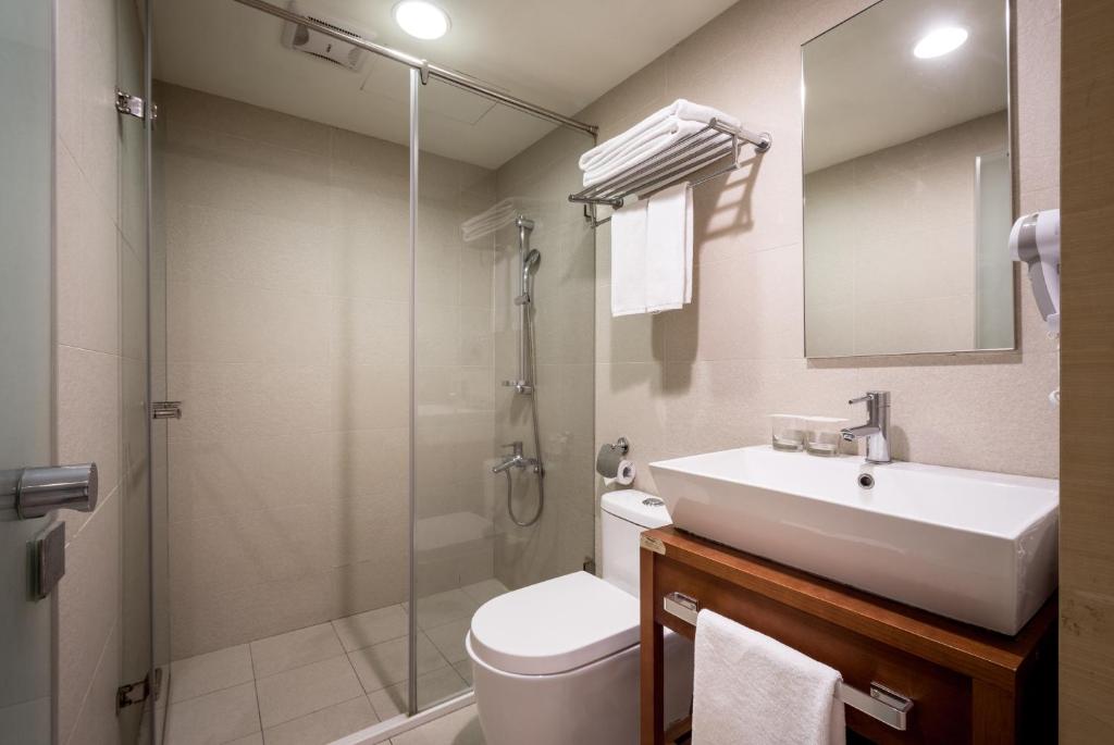 Koupelna v ubytování Wemeet Hotel Taipei
