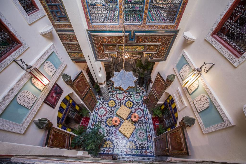 an overhead view of a building with a ceiling at Riad Dar Fes in Fès