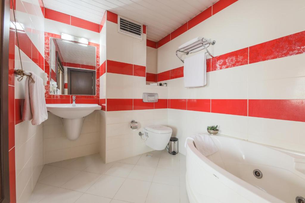 Koupelna v ubytování Hostapark Hotel