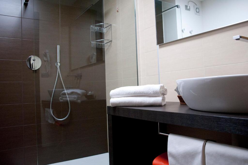 Koupelna v ubytování Hotel Bareta