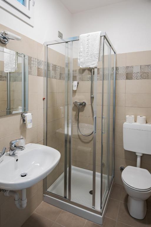 Koupelna v ubytování Hotel Vischi