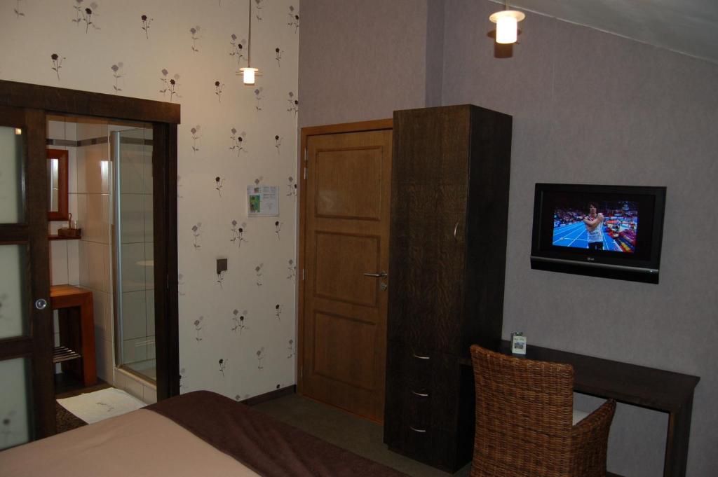 TV a/nebo společenská místnost v ubytování Hôtel/Restaurant à la Ferme