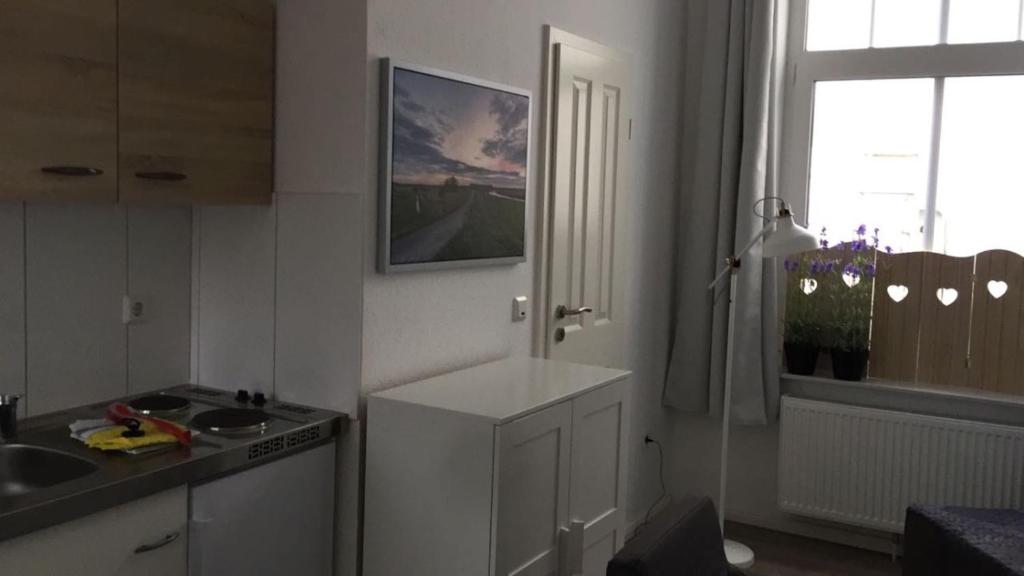 Kuchyň nebo kuchyňský kout v ubytování Apartment am Wall