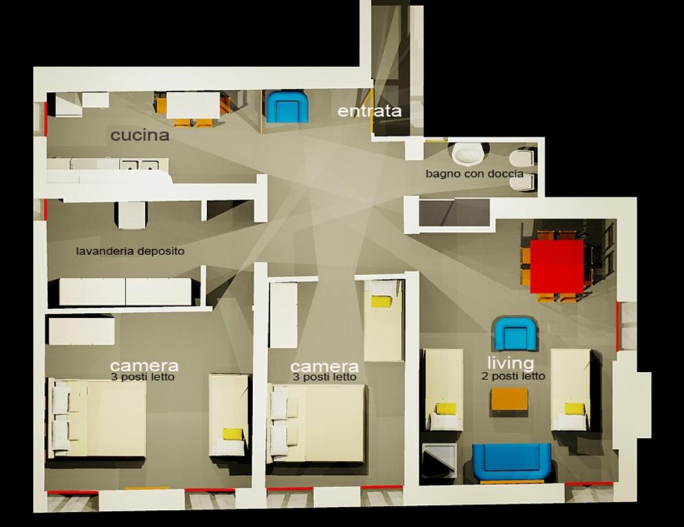 Plán poschodí v ubytovaní Apartment Goldoni
