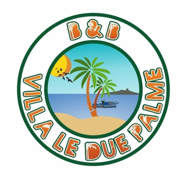 un logo per uno stabilimento balneare con una palma di Villa le Due Palme a Isola delle Femmine