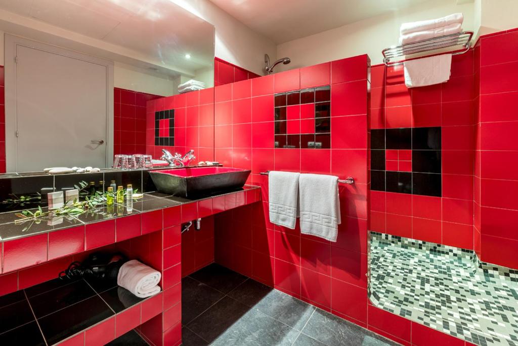 Koupelna v ubytování Hotel Cal Llop