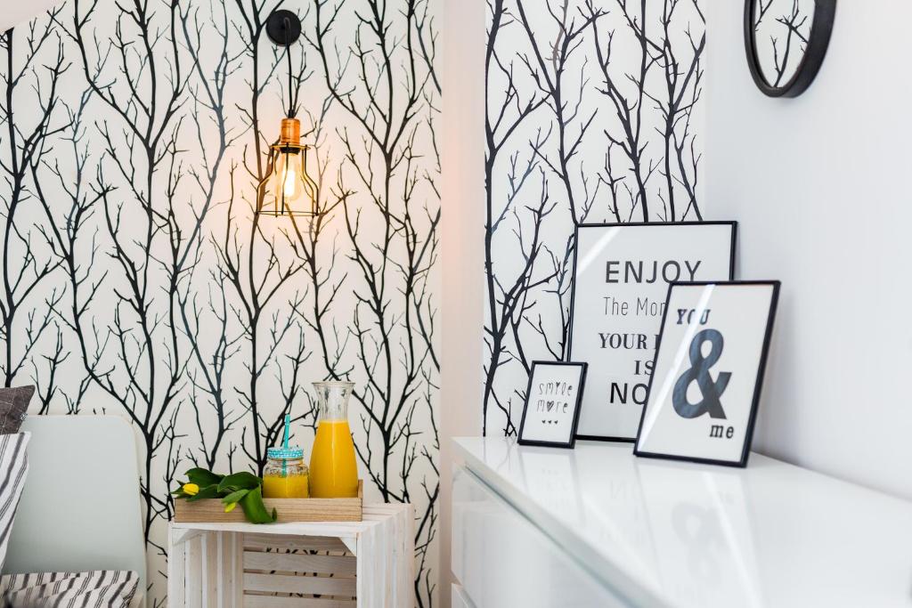 Posteľ alebo postele v izbe v ubytovaní Apartament 43 z widokiem na jezioro - Giżycko