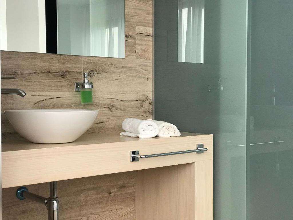 Koupelna v ubytování Hotel Montañés