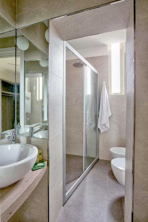 Koupelna v ubytování Hotel Clara
