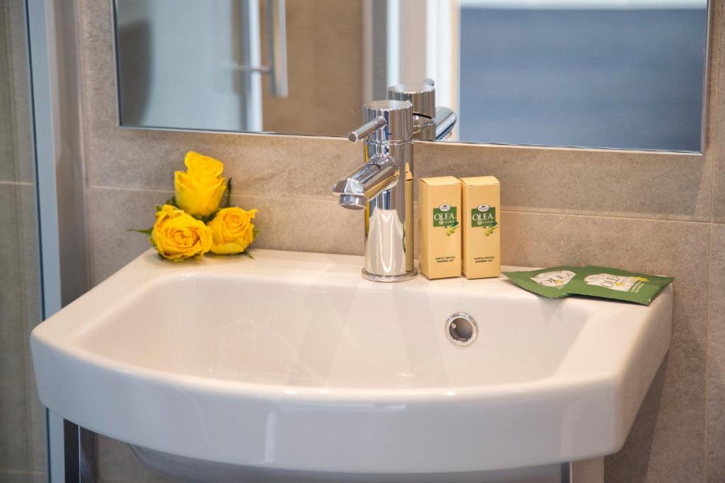 Koupelna v ubytování Hotel Clara