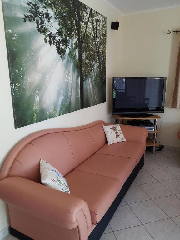 Televízia a/alebo spoločenská miestnosť v ubytovaní Studio Foris