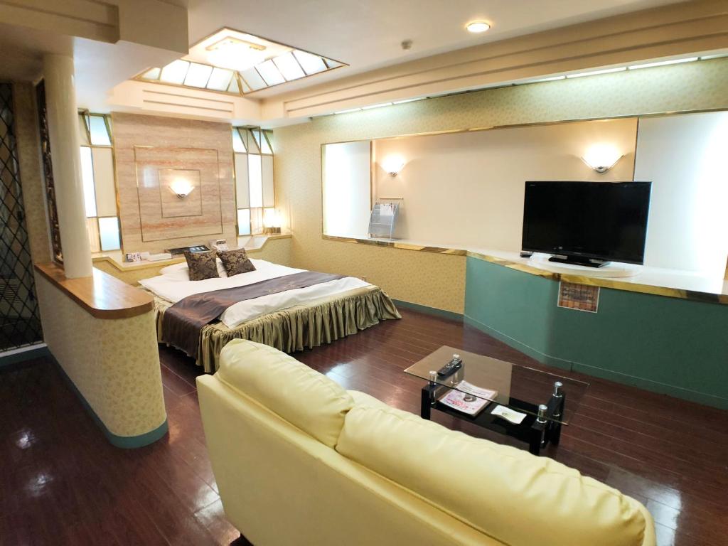 TV a/nebo společenská místnost v ubytování Hotel Xenia Takinoyashiro