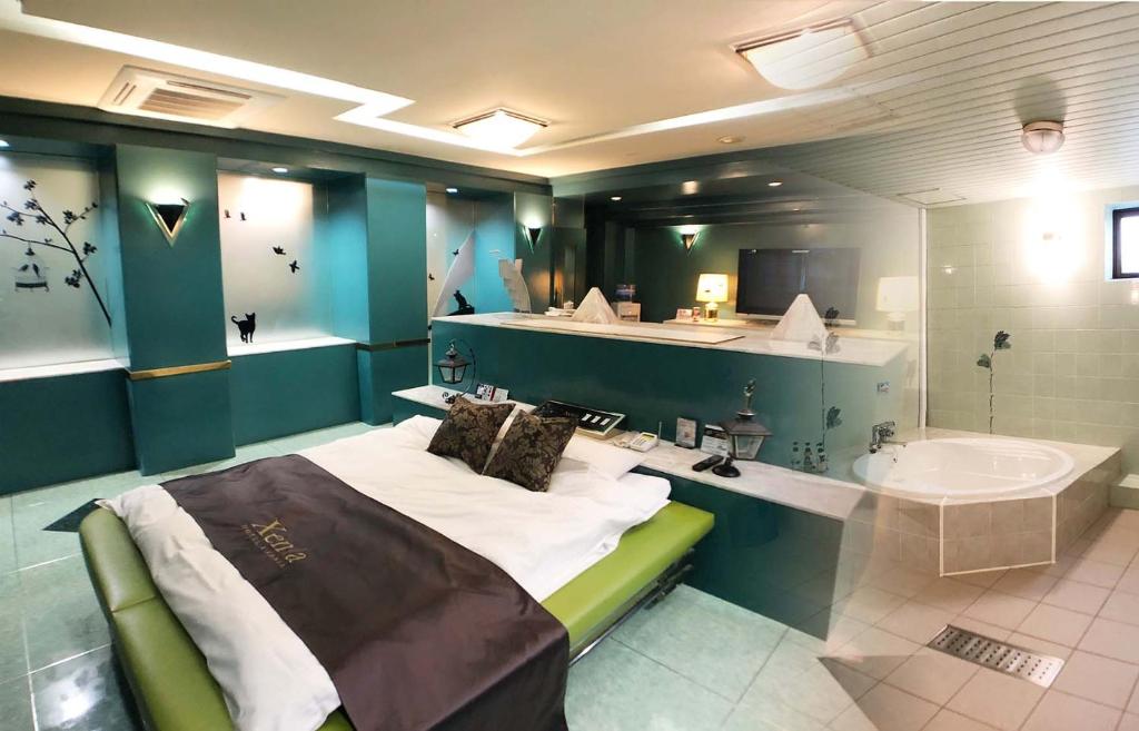 Koupelna v ubytování Hotel Xenia Takinoyashiro