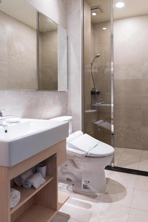 Koupelna v ubytování Tianli Hotel