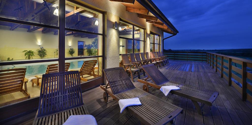 Balkón nebo terasa v ubytování Wellness Hotel Happy Star