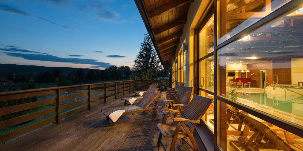 Balkón nebo terasa v ubytování Wellness Hotel Happy Star