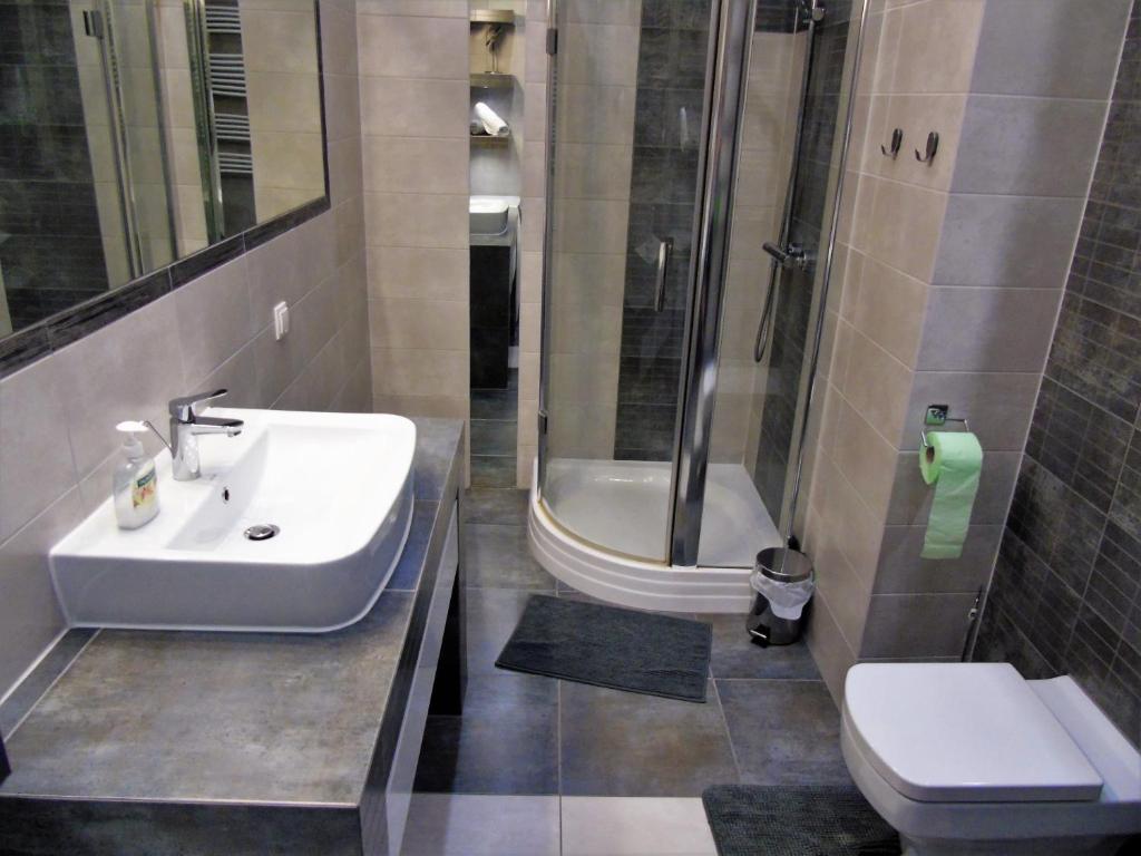 Kúpeľňa v ubytovaní MOne - fajny apartament w centrum Wrocławia