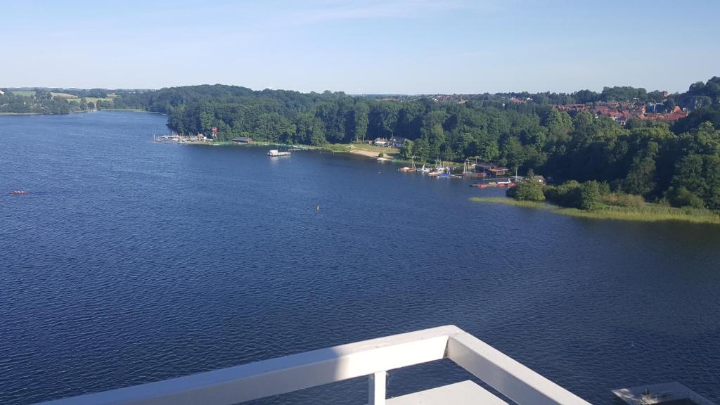 a view of a river from a cruise ship at Studio mit Seeblick in Bad Segeberg