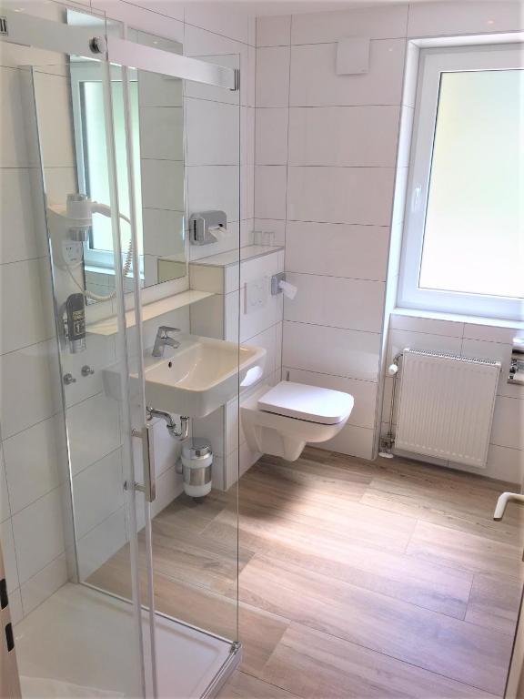Koupelna v ubytování Hotel Scheid