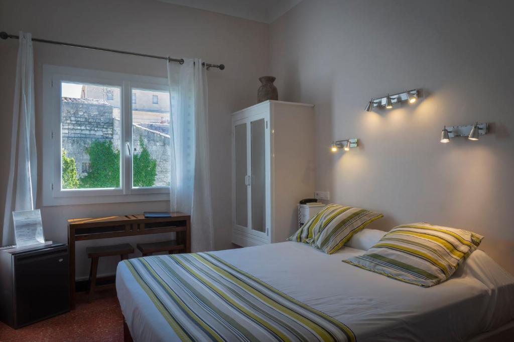 Postel nebo postele na pokoji v ubytování Hotel Du Forum