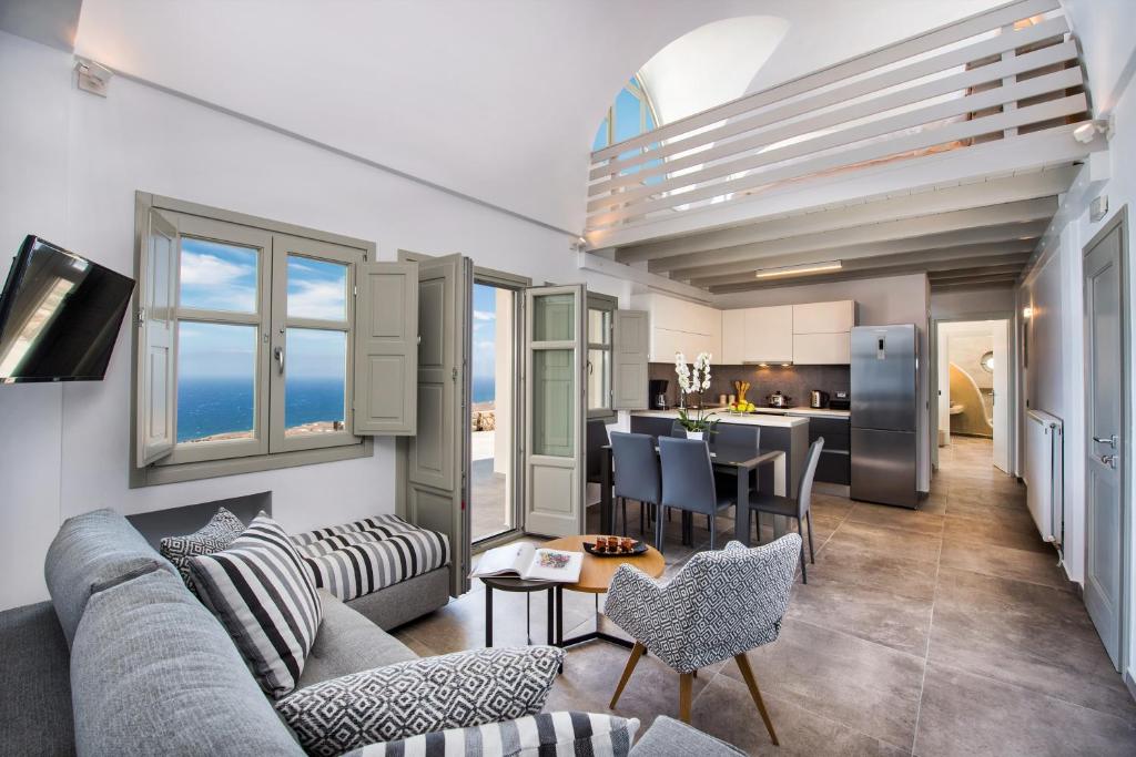Część wypoczynkowa w obiekcie Theano Cave Suites & Villas