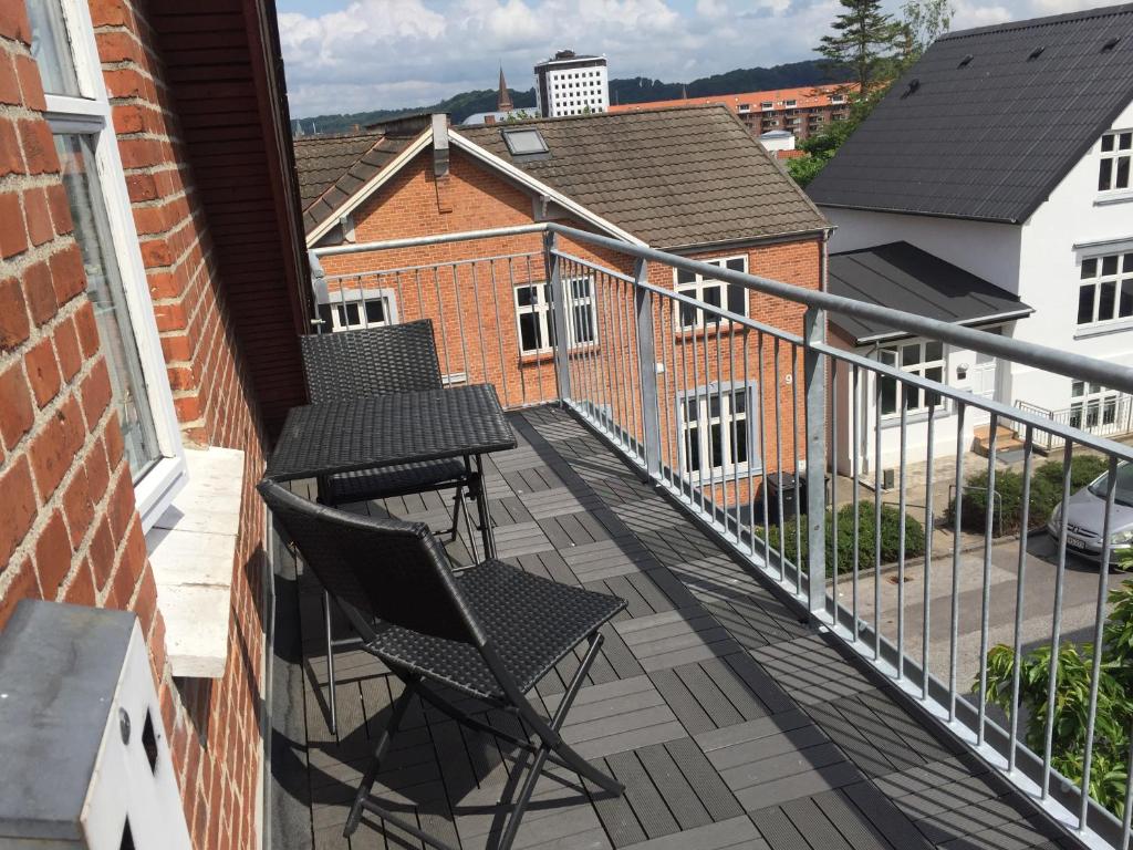 En balkong eller terrasse på Siesta Vejle