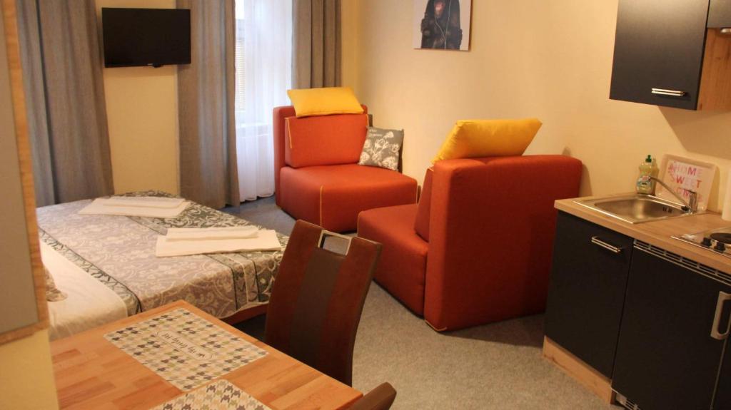 Posezení v ubytování ELG Rooms