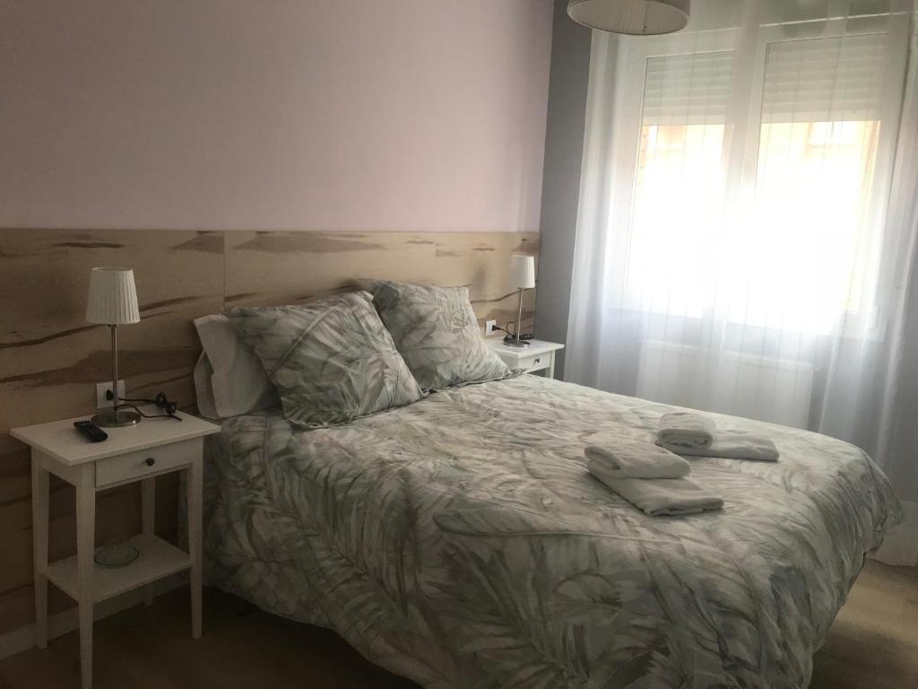 Postel nebo postele na pokoji v ubytování Alojamientos Olga