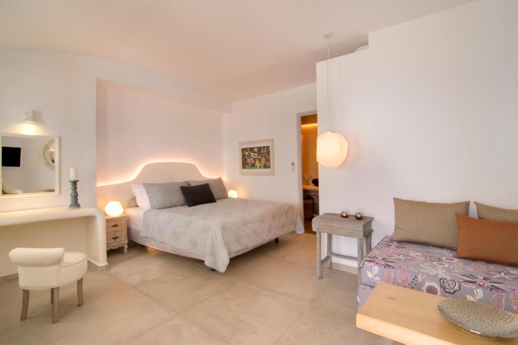 Voodi või voodid majutusasutuse Santorini Secret Premium toas