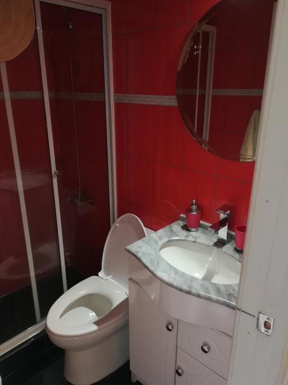 Koupelna v ubytování Apart Hotel Uman