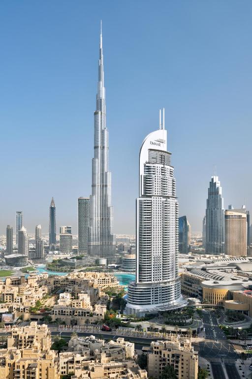 Nespecifikovaný výhled na destinaci Dubaj nebo výhled na město při pohledu z hotelu