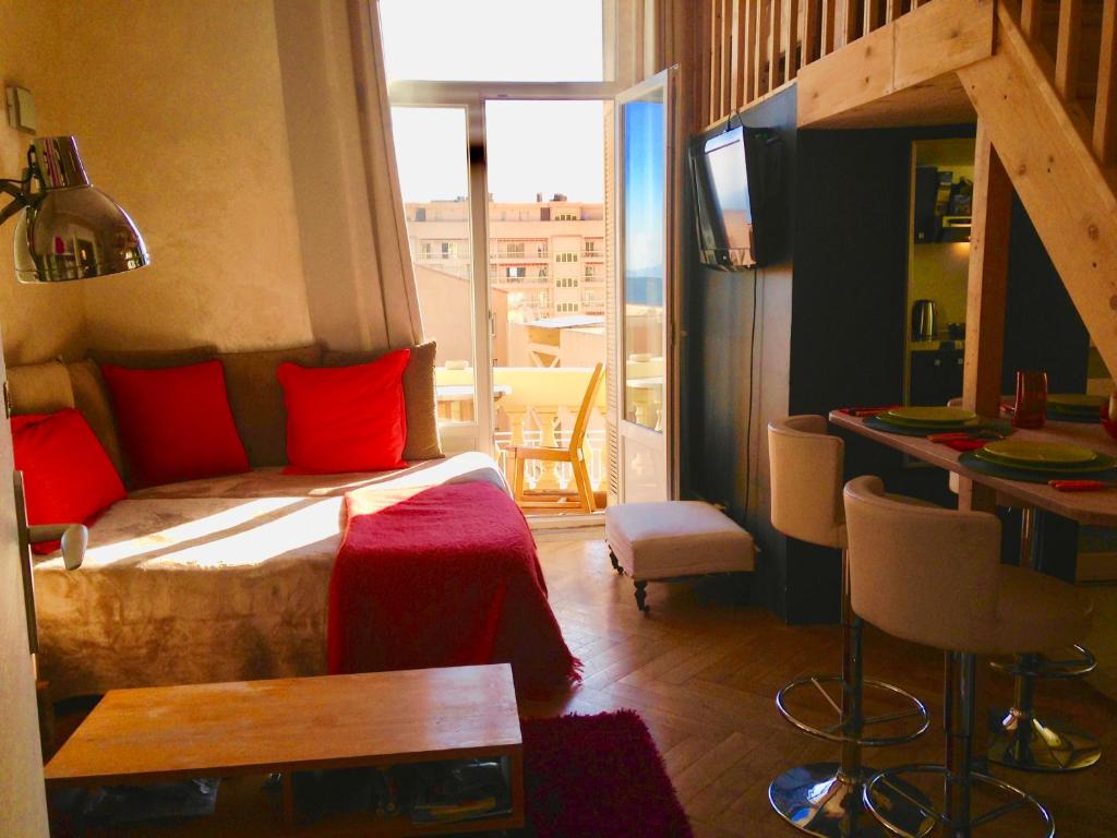 Ruang duduk di appartement Monaco Beausoleil