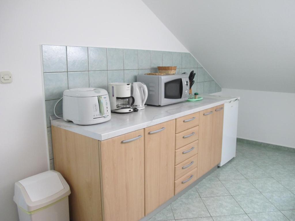 Kuchyň nebo kuchyňský kout v ubytování Apartmani Stille
