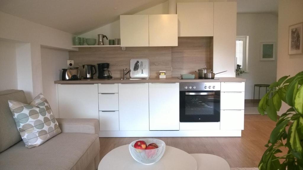 Kuchyň nebo kuchyňský kout v ubytování Appartement Kohlnberger