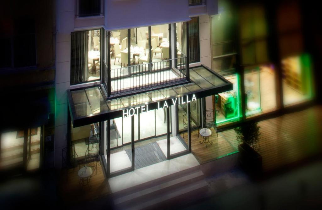 an overhead view of a building with a balcony at Hotel La Villa in Istanbul