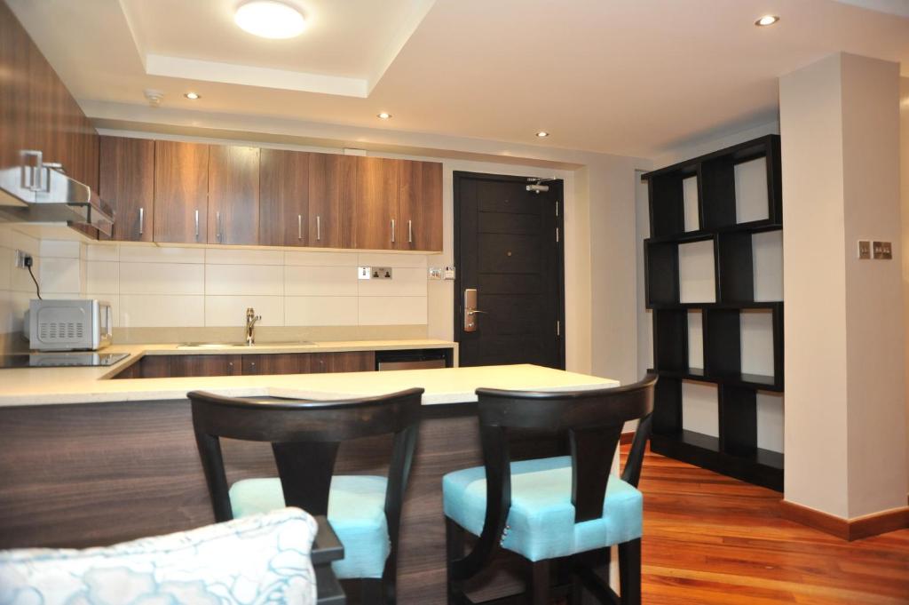 Kuchyň nebo kuchyňský kout v ubytování Longonot Place Serviced Apartment-Nairobi, City Centre CBD