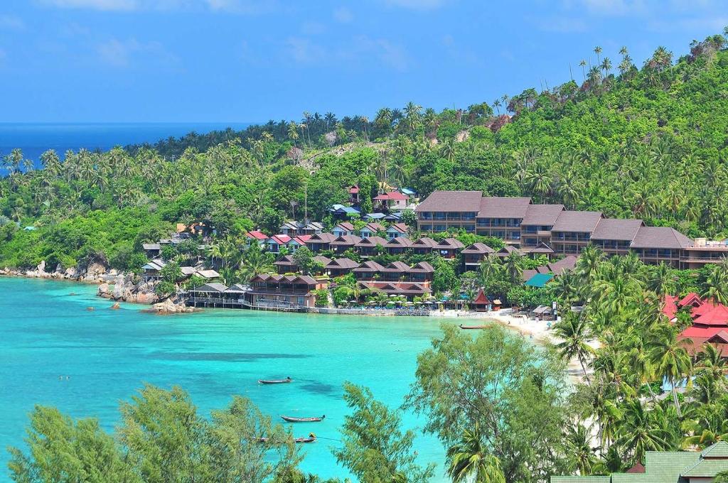 an aerial view of a resort on a tropical beach at Haad Yao Bayview Resort & Spa - SHA plus Certified in Haad Yao