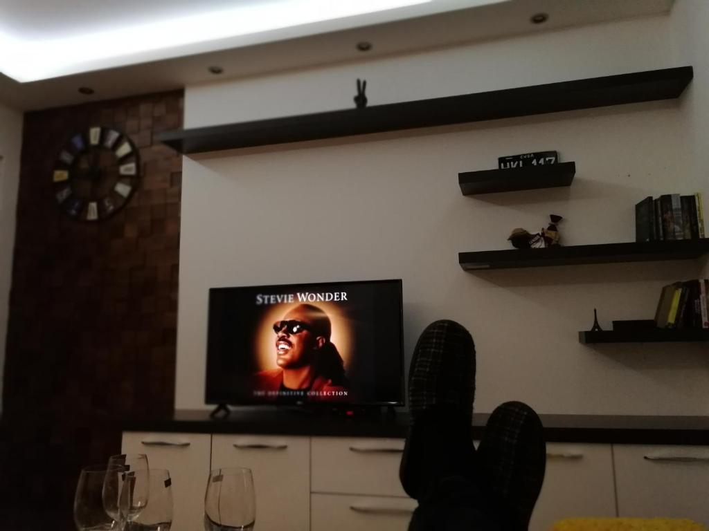 TV a/nebo společenská místnost v ubytování Leon