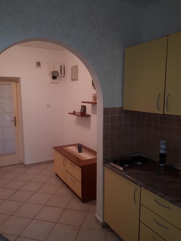 Kuchyň nebo kuchyňský kout v ubytování Apartments Tutina