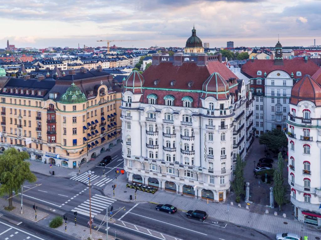 an aerial view of a city with buildings at Hotel Esplanade, BW Signature Collection in Stockholm