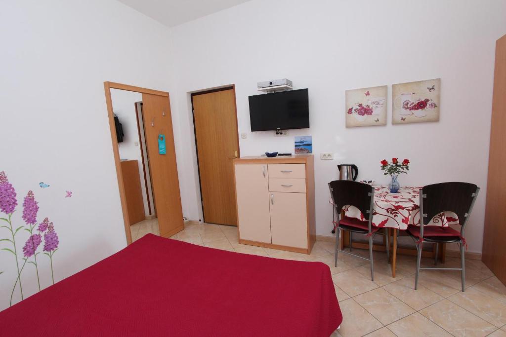 TV a/nebo společenská místnost v ubytování Room and Apartment Lea
