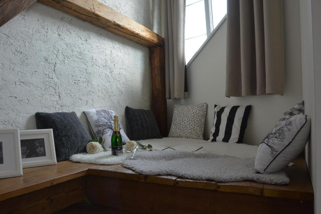 Postel nebo postele na pokoji v ubytování Penzion a relax centrum Andělka