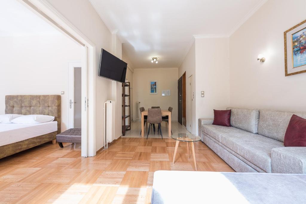 TV a/nebo společenská místnost v ubytování Victoria Familia Apartments