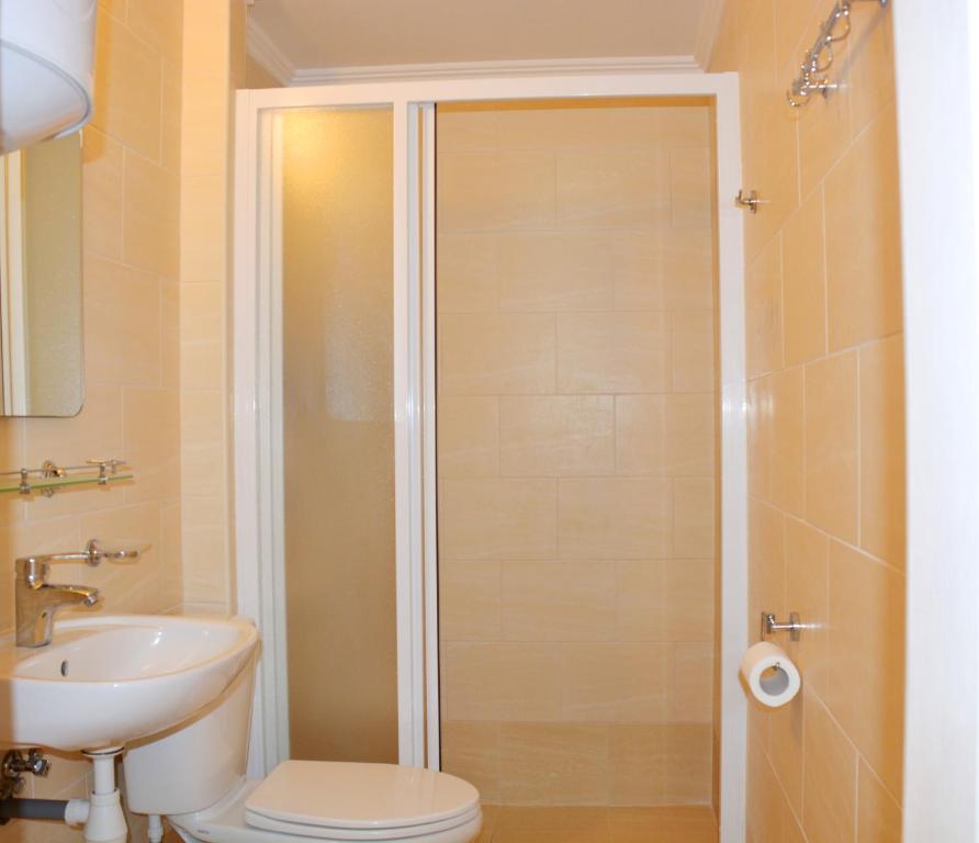 Koupelna v ubytování Hotel Palma