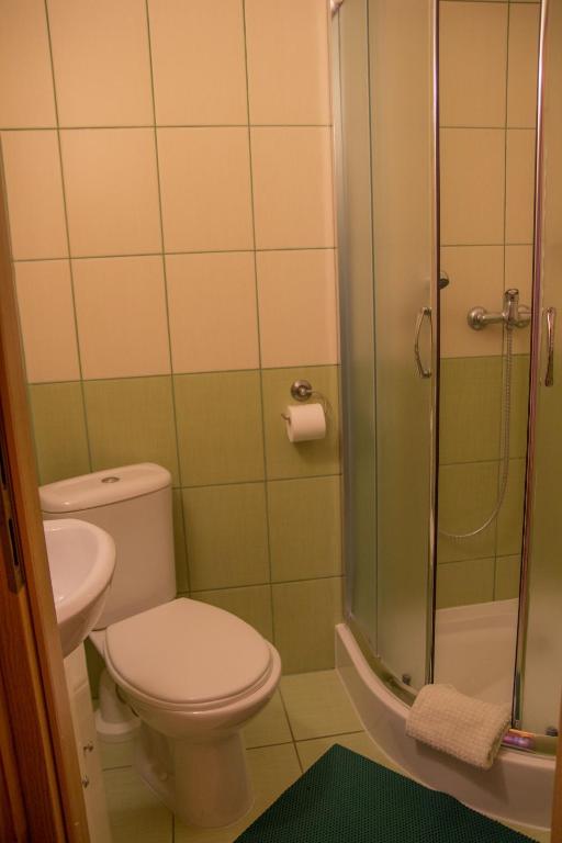 Koupelna v ubytování Pokoje U Hanki