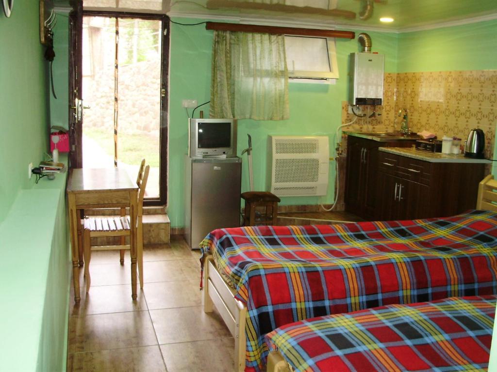 Kuchyň nebo kuchyňský kout v ubytování Apartment On Erekle 25a