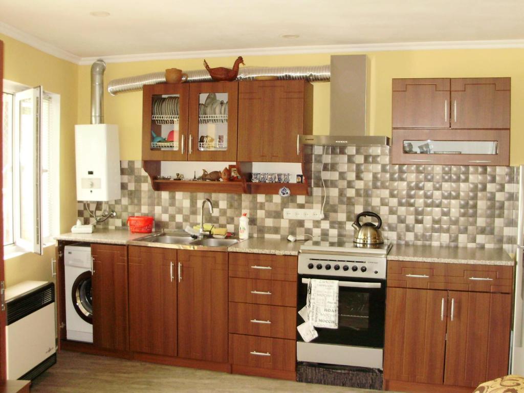 Kuchyň nebo kuchyňský kout v ubytování Apartment On Erekle 25a